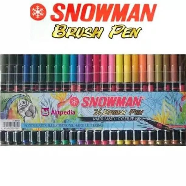 

SNOWMAN BRUSHPEN BRUSH PEN KUAS KALIGRAFI WARNA SET 24