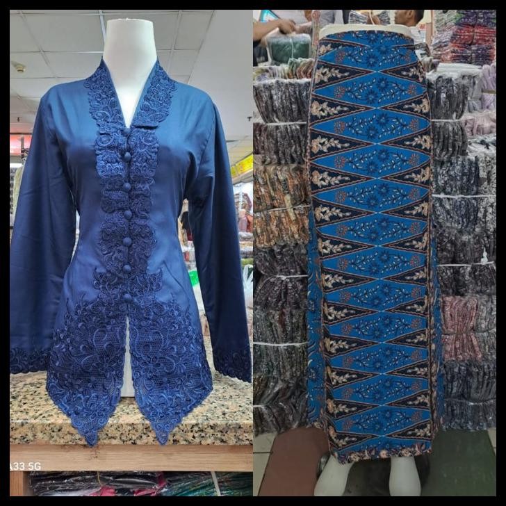 Set Baju Kebaya Encim Bordir Polos / Kebaya Wanita Modern Best Seller