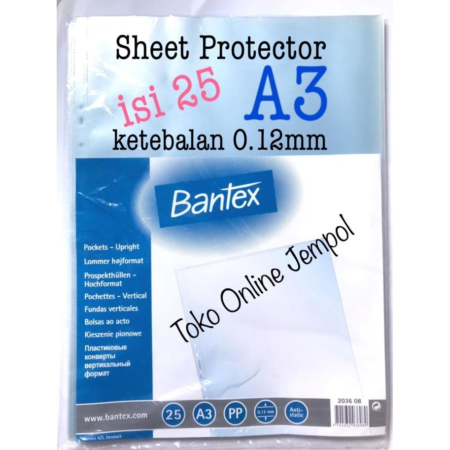 

BEBAS ONGKIR - Sheet Protector A3 isi 25 Bantex Plastik Pelindung File dok ATK1253BX