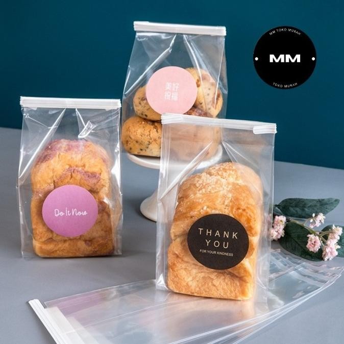 

50pcs plastik roti kecil pengait kantong plastik roti tawar cookies