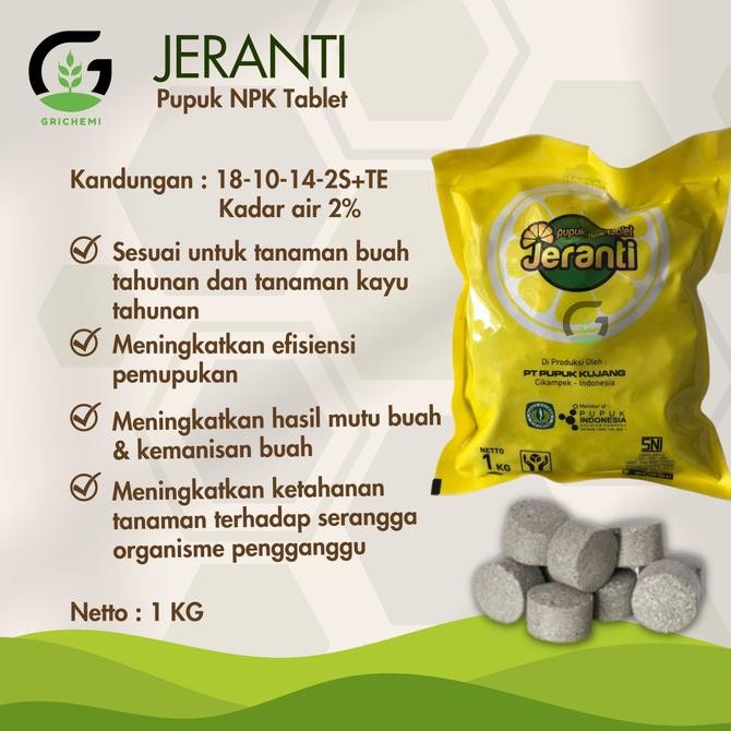 NPK TABLET JERANTI 1 UNTUK TANAMAN BUNGA BUAH MMU