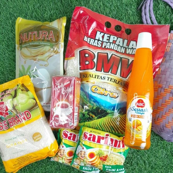 

Paket Sembako Murah Ramadhan Lebaran Lengkap Gratis Tas Anyam Sedang