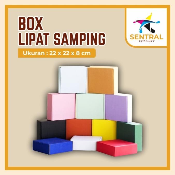 favorit] Box DC LIPAT SAMPING 22 x 22 x 8 cm Box LS/ Box kue/ box cake mini/box polos/kardus
