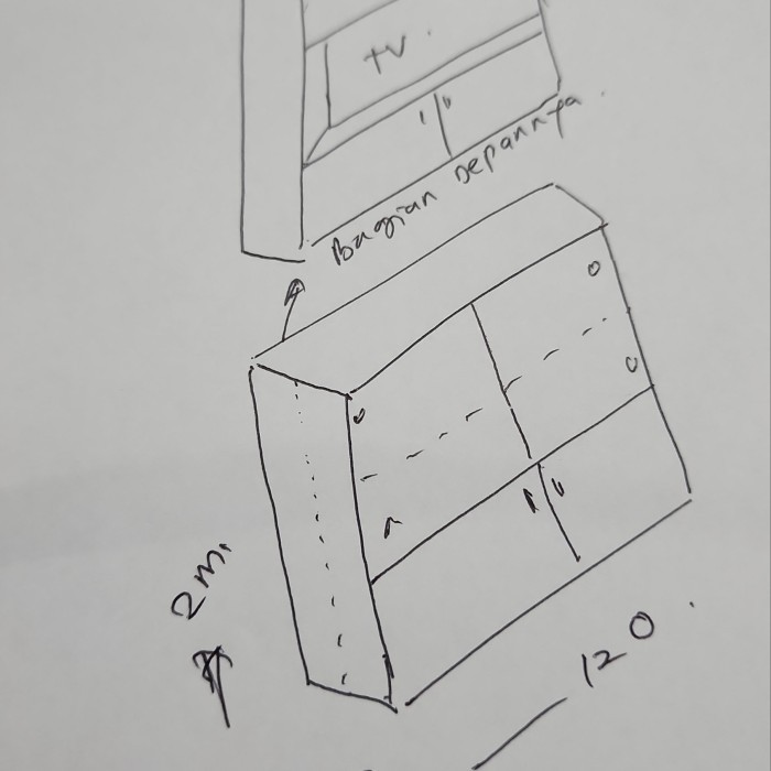 Partisi Tv 2 Muka 120Cm Bahan Plywood( Bukan Serbuk)/Trinityjayafurniture