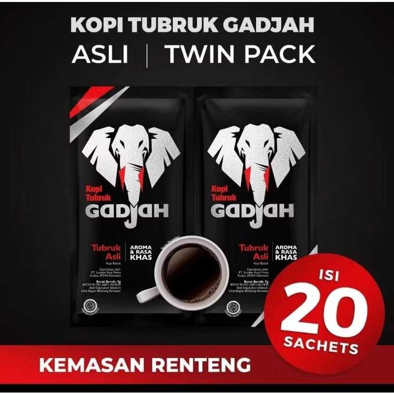 

Coba Kopi Gajah Tubruk / Kopi Bubuk / 1 Renceng Isi 20 Pcs/ 7G Shj2