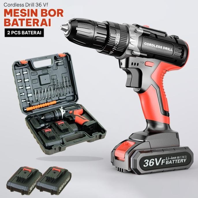 Mesin Brushless Kapasitas Ukuran Mata Bor 10mm 2 Baterai 36VF-G11B1