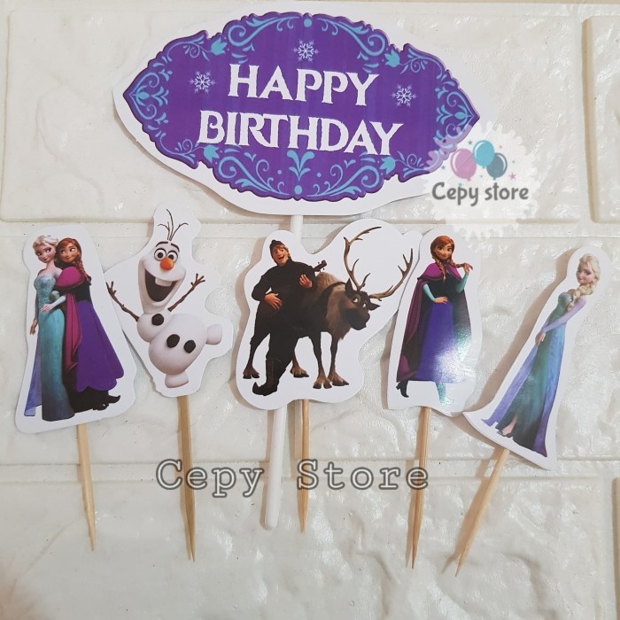 *$*$*$*$] Cake Topper Happy Birthday / Cake Topper Frozen / Hiasan Kue Frozen