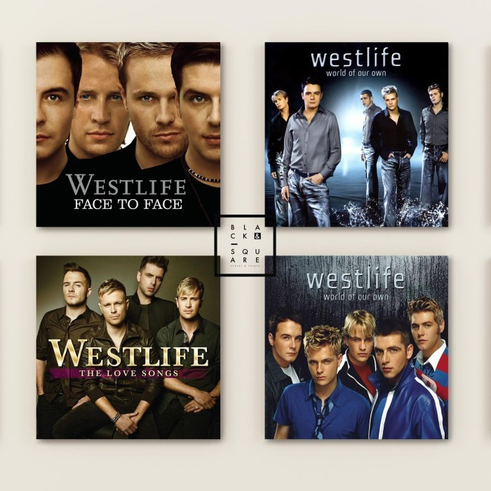 4 pcs - Poster Kayu Premium - Westlife Album Cover SET 20x20cm