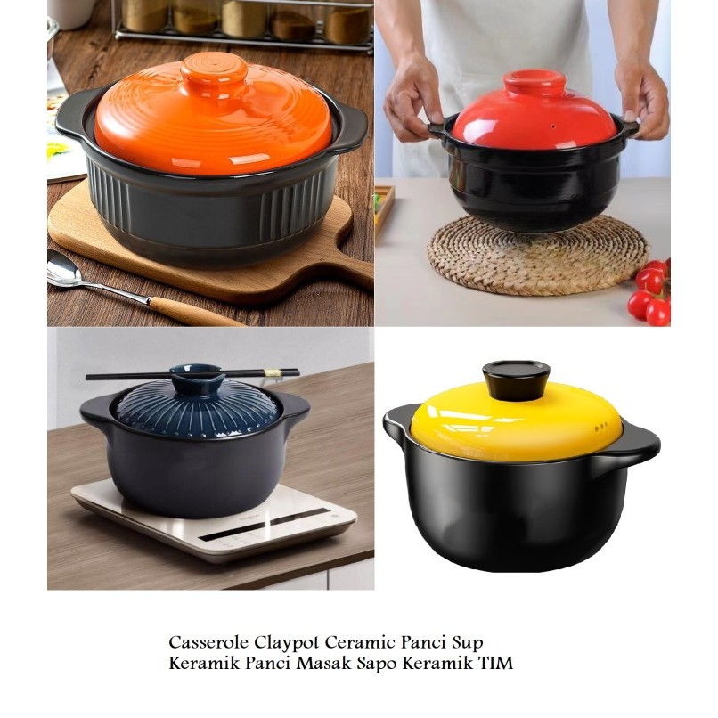 HHS Casserole Claypot Ceramic Panci Sup Keramik Panci Masak Sapo