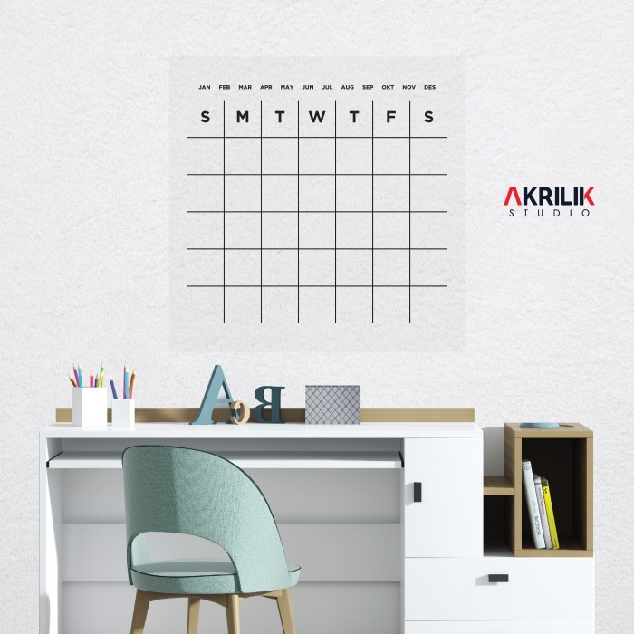 

Ready Square Monthly Planner Akrilik Wall Schedule Dinding Board Acrylic
