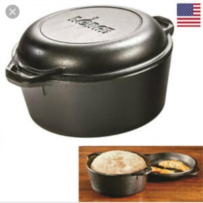 Lodge combo dutch oven cast iron
