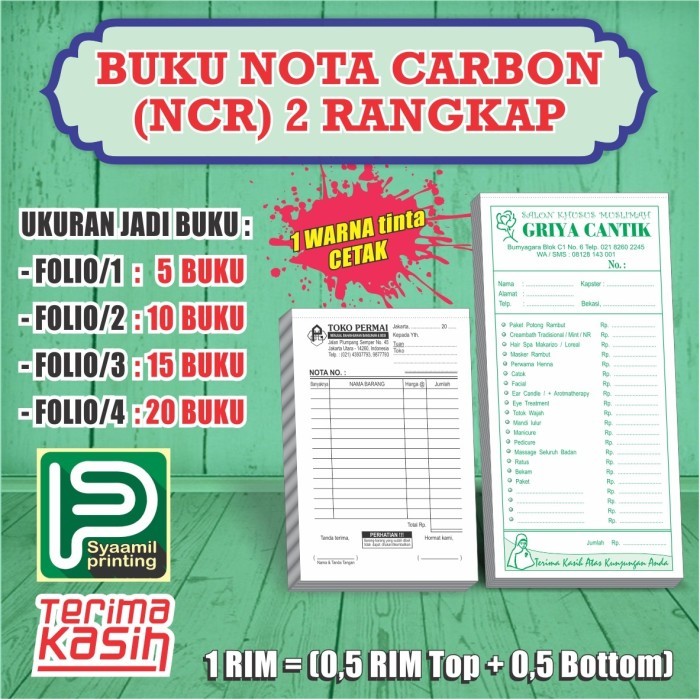 

Ready nota kontan 2 ply custom