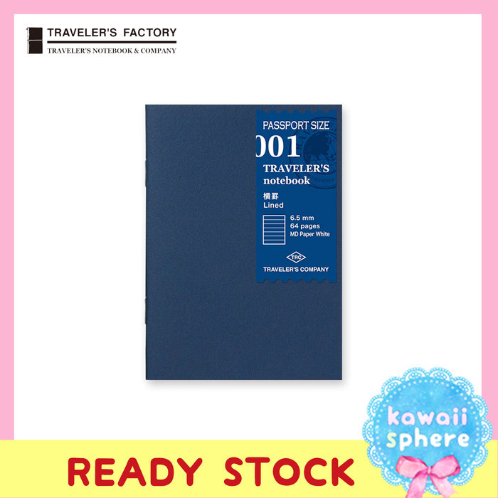 

Ready Travelers Notebook Refill 001 Lined (Bergaris) Passport Size