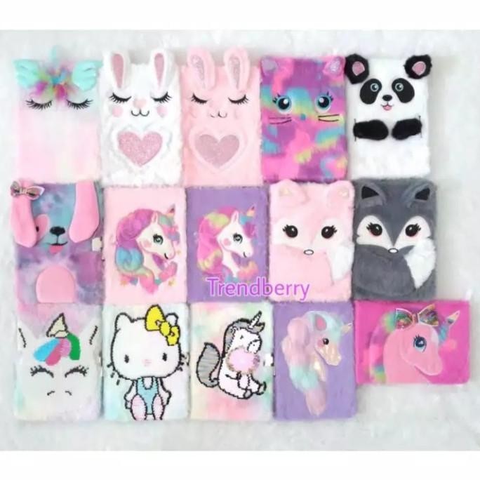 

Ready Notebook buku bulu karakter lucu diary anak perempuan