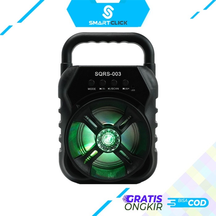 NEW SPEAKER BLUETOOTH SUPER BASS 3 INCH FREE MIC KARAOKE FM SQRS 003