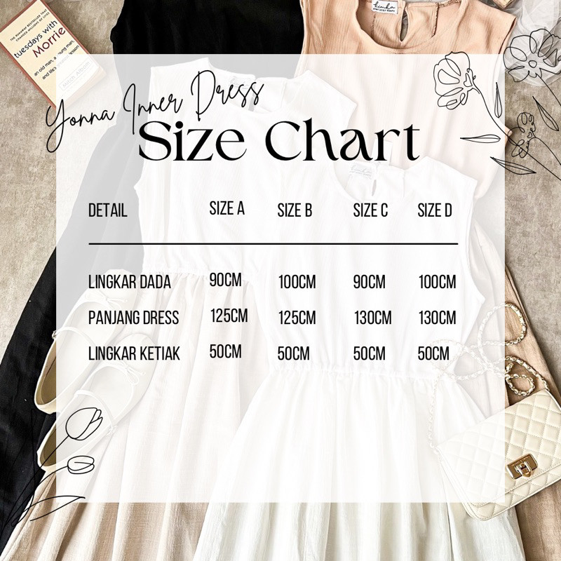 CUCI GUDANG Yonna Inner Dress by Kimka Hijab Inner Dress Linen Gaun Kasual Kutung Linen Inner Dress