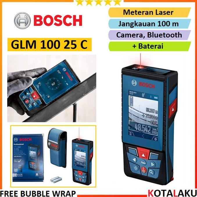 Meteran Laser 100m Ukur Jarak Digital Range Finder Bosch GLM 100 25 C