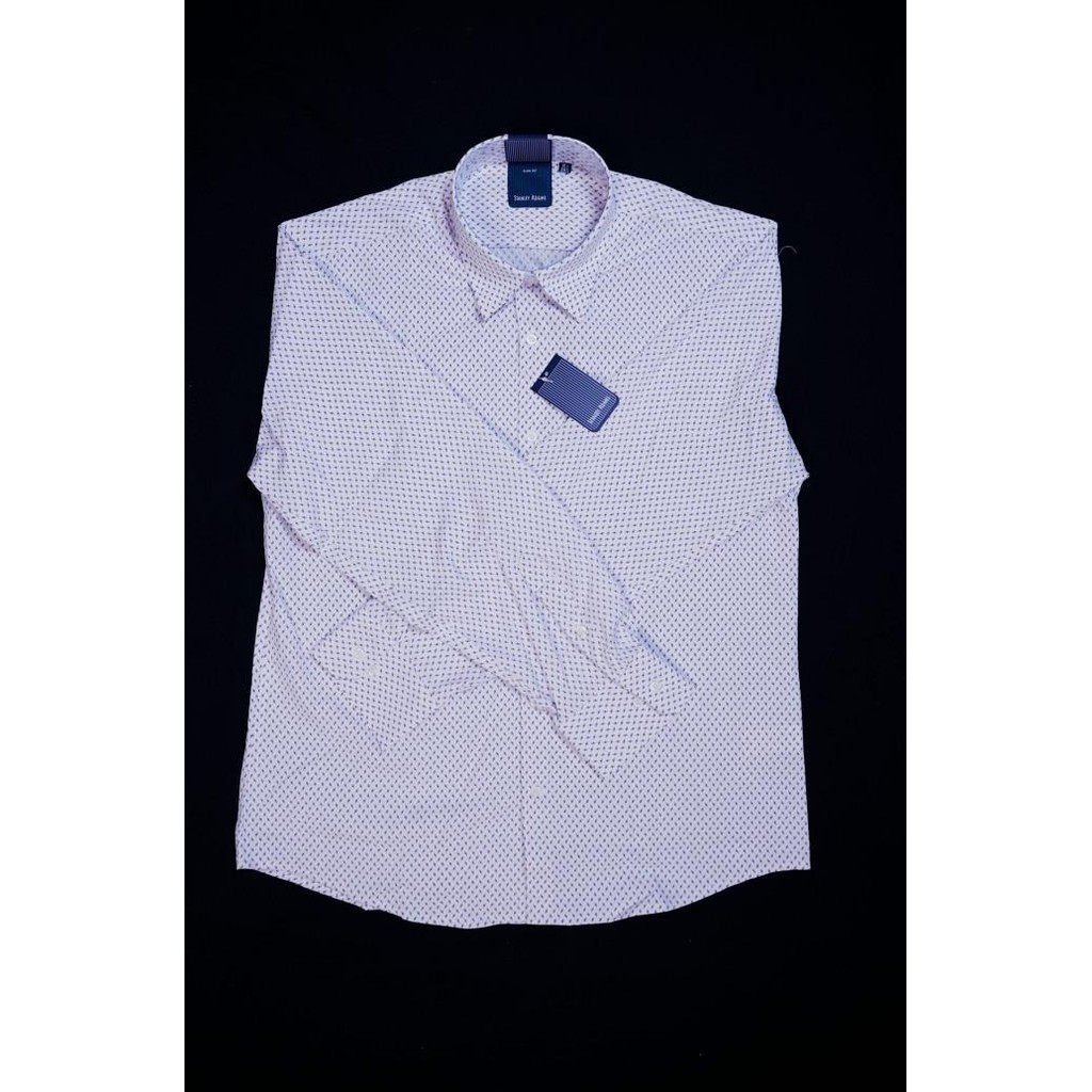 STANLEY ADAMS Kemeja Kerja Pria Formal Lengan Panjang Stretch Slim Fit Putih Motif Patern | Hem Pria