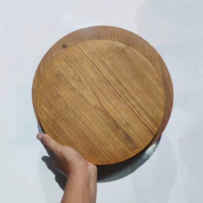 monggo] Talenan Kayu Jati Bulat Polos Wooden Cutting Board Teak Wood