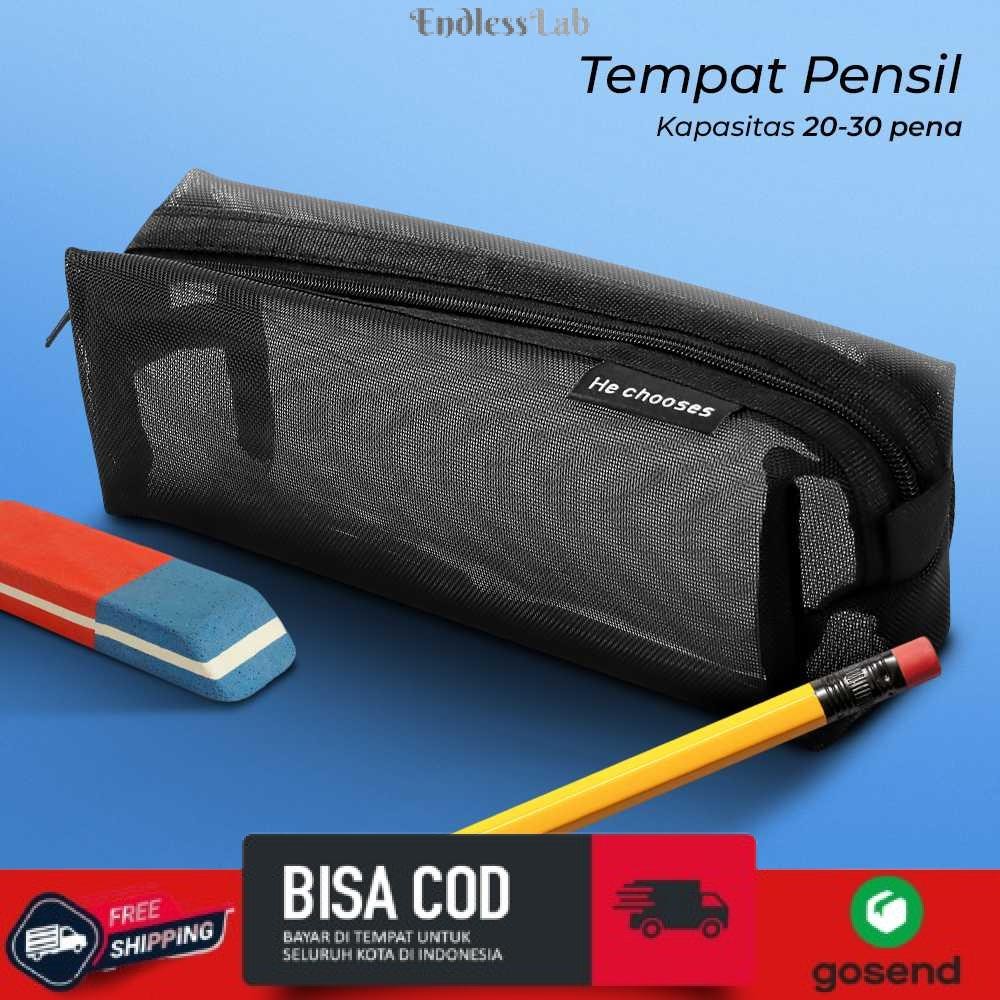 

Tempat / Kotak Pensil / Alat Tulis / Kosmetik / Kuliah / kerja / Stationery / Pulpen / Kosmetik / Organizer / Box / Pouch Mesh