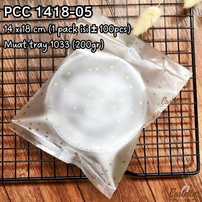 

Silahkan Order] Plastik Mooncake 200gr PCC 1418-05 Gold Polkadot Kue Bulan Pia Cookies