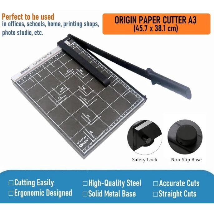 

Origin Paper Cutter A3R Dark Grey - Alat Potong Kertas Ukuran A3