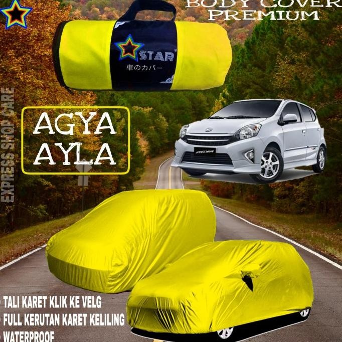 Sarung Mobil AGYA AYLA Polos KUNING Body Cover Agya PREMIUM Kuning Terlaris
