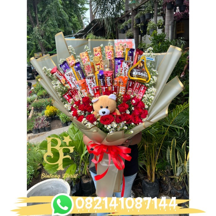

BINTANG FLORIST - BUKET COKLAT JUMBO / HAND BOUQUET COKLAT VALENTINE