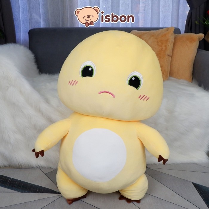 ISTANA BONEKA DINO KUNING SQUISHY YELLOW DINO 32INCH MINI LUCU MAINAN