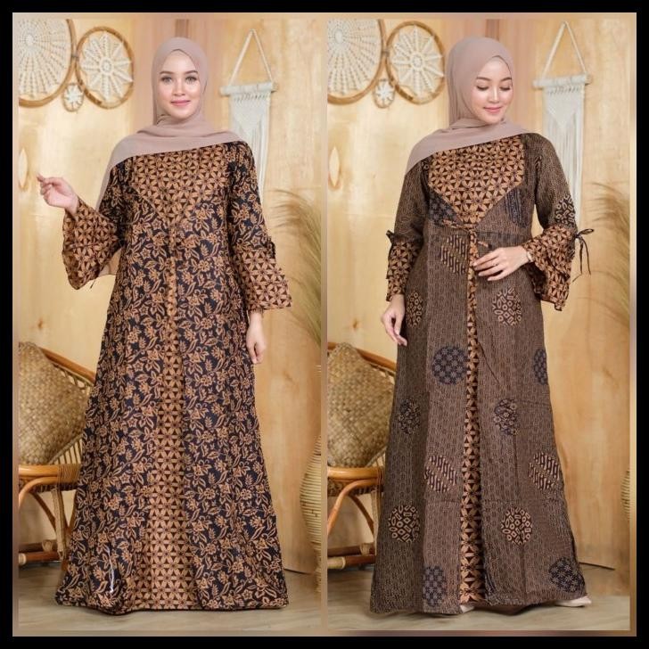 terbaru nk batik gamis syari arwaa jumbo maxy dress promo