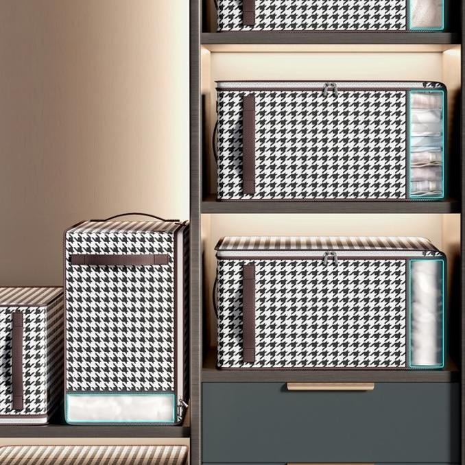 Tersedia U-Living Storage Tas Penyimpanan Motif Burung Oragnizer Selimut Besar