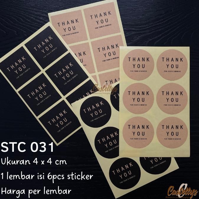 

#####] Sticker Stiker Label Thank You STC 031 Kue Cookies Kado Packaging dll