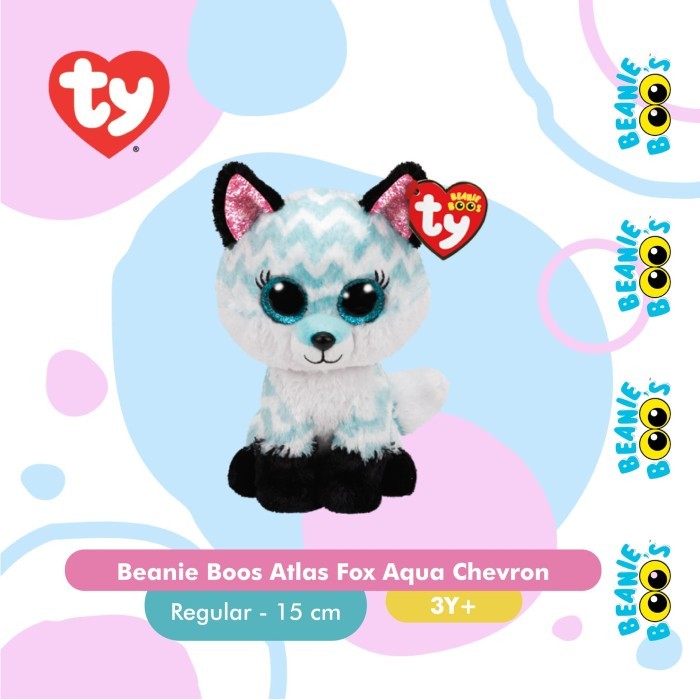 

TY BEANIE BOOS ATLAS FOX AQUA CHEVRON (REGULAR) - BONEKA RUBAH