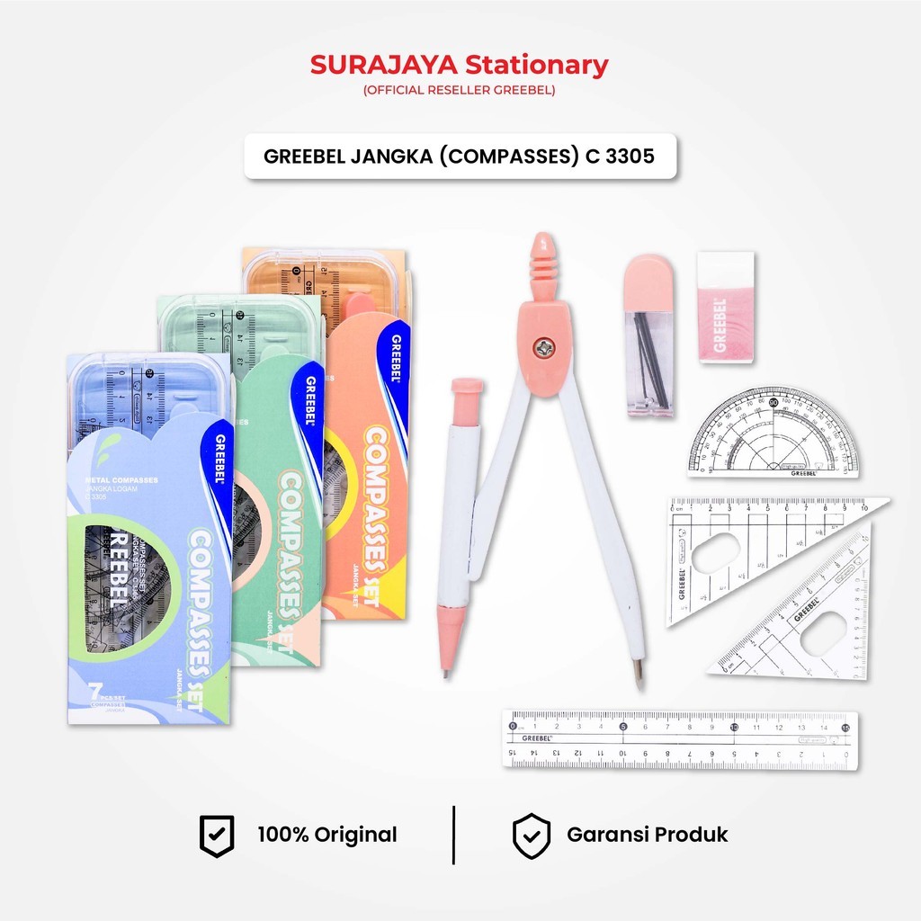 

GREEBEL Math Set / Jangka Set Plus Penggaris / Jangka C 3305