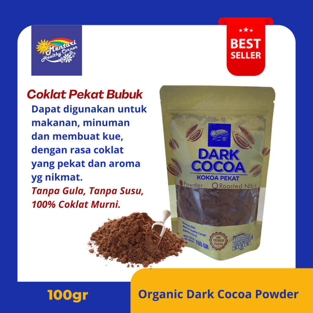 

Organic Dar Cocoa Powder 100Gr Colat Hitam Bubu Organi 100Gr