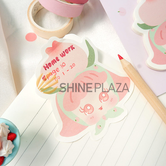 

STRAWBERRY AND PEACH STICKY NOTES - MEMO STICK NOTE TEMPEL BAHAN KERTAS LUCU