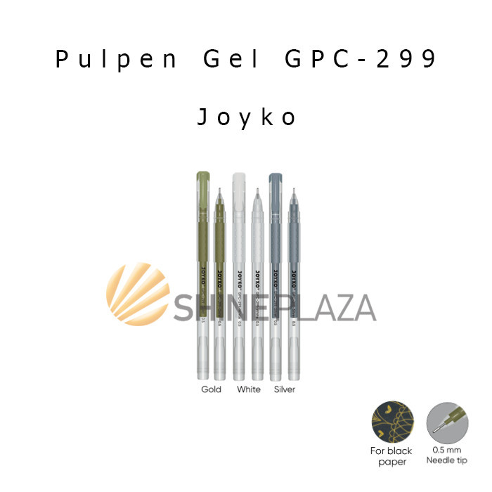 

COLOR GEL PEN JOYKO WHITE GOLD SILVER METALLIC COLORS GPC-299 0.5MM - PULPEN PENA BOLPEN WARNA 0,5