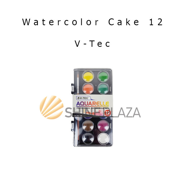 

V-TEC AQUARELLE WATERCOLOR CAKE 12 COLOR - CAT AIR VTEC 12 WARNA