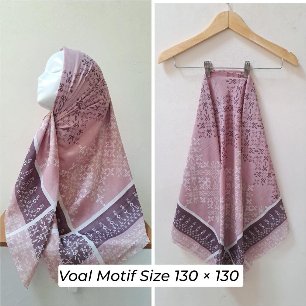 Voucher Lebaran "Jihan" Hijab Jumbo Segi Empat Motif Kerudung Segi Empat Voal Motif Terbaru Kerudung