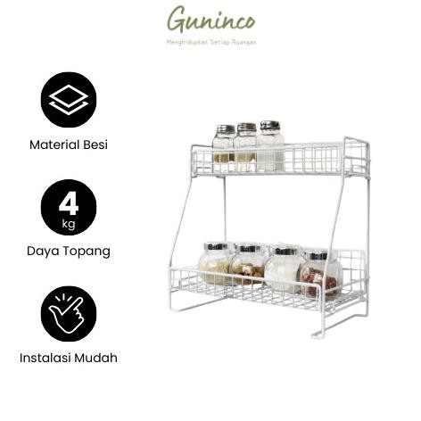 GUNINCO RAK SERBAGUNA Rak Bumbu Dapur Rak Kamar Mandi Tempat Bumbu