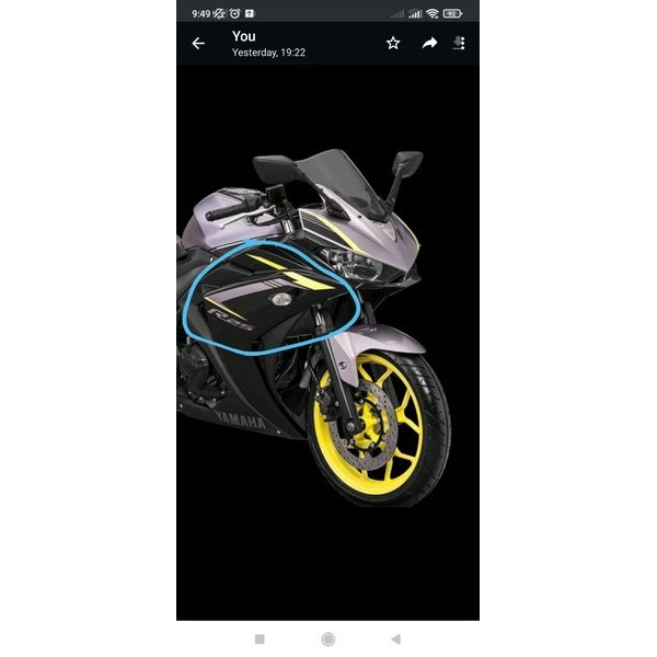 Stiker Sayap Yamaha R25 Silver Sesuai Yg Di Lingkari Barang Langka