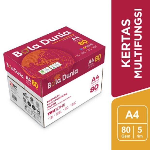 

Ready Promo!! Kertas Fotocopy Print HVS A4 70 / 80 gram Bola Dunia / Box Dus