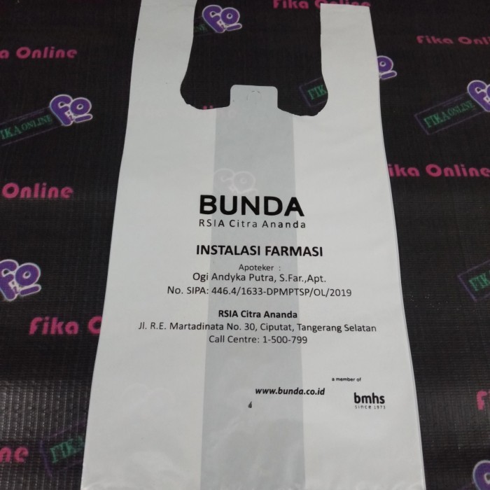 TERBARU Fika Tas plastik / Kantong Kresek 17x30 cm Sablon