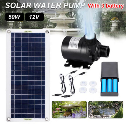Set Pompa Air Tenaga Surya 50W Pompa Air Panel Surya Untuk Kolam Ikan