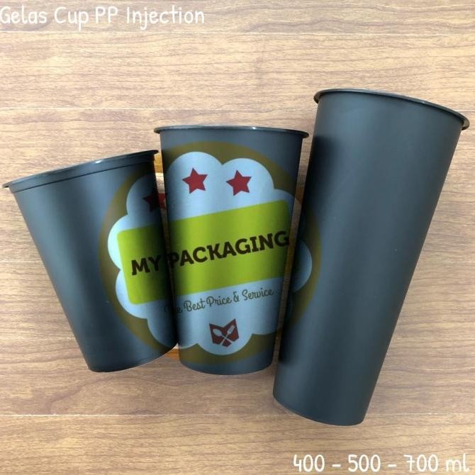 {{{{}}] Gelas Cup PP Injection BLACK