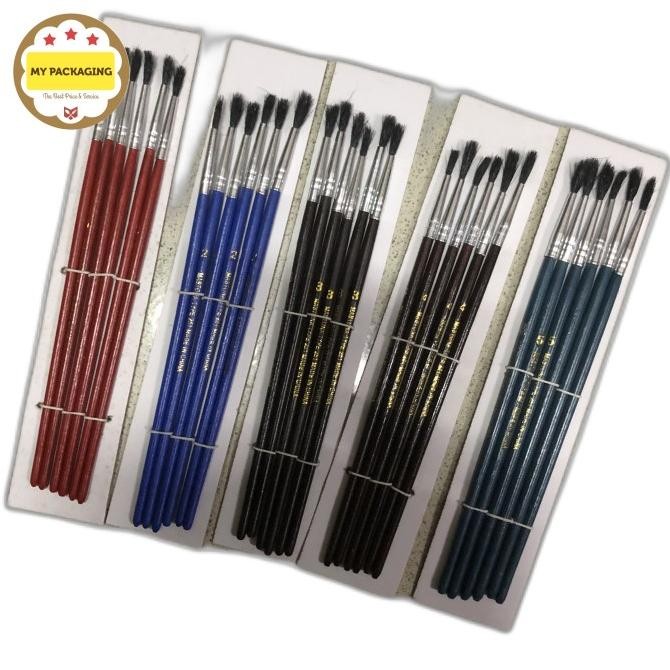 

best produk] Kuas lukis cat air isi 6 bh