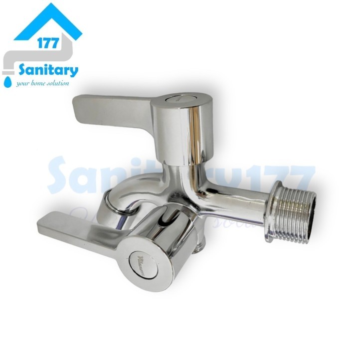 Kran Shower 3/4 minimalis-keran air cabang double dobel stainless