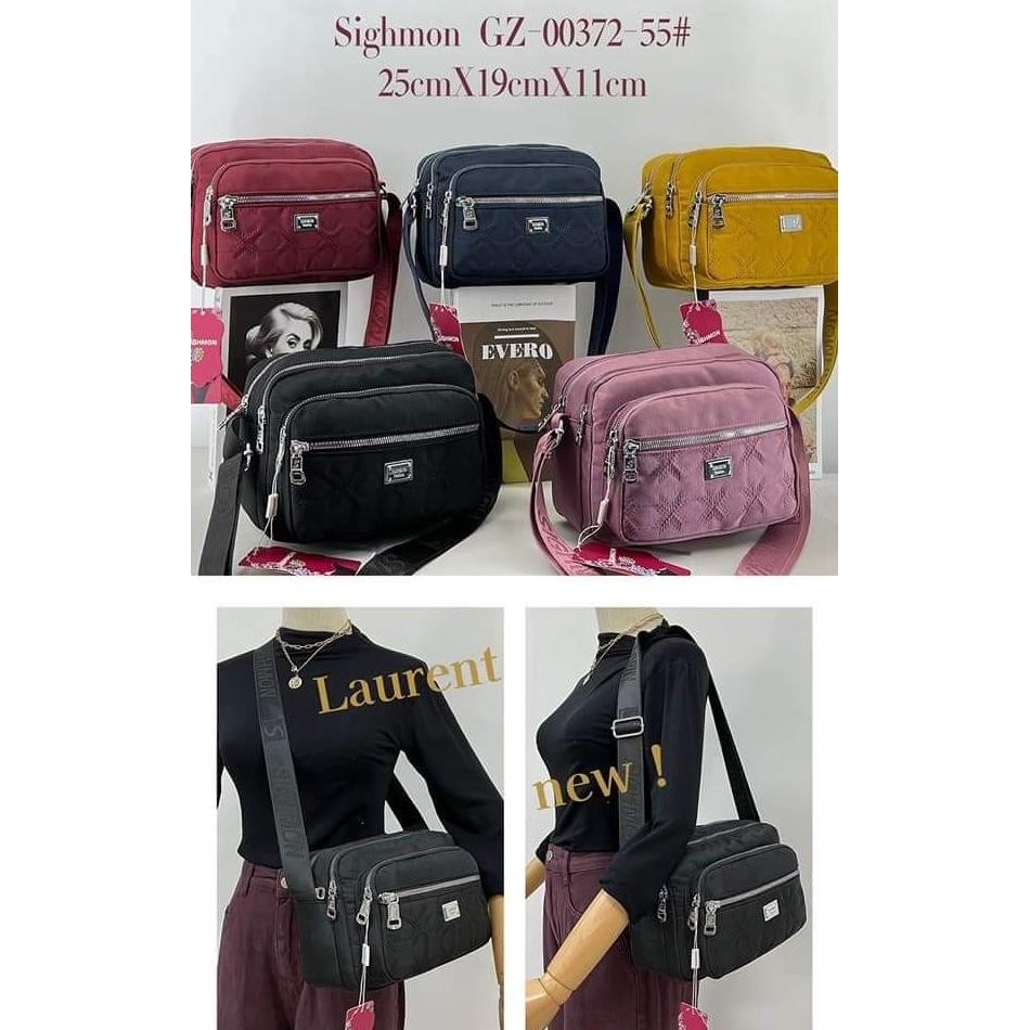 Tas selempang Sighmon 00372 bahan Kanvas. Tas selempang wanita Import