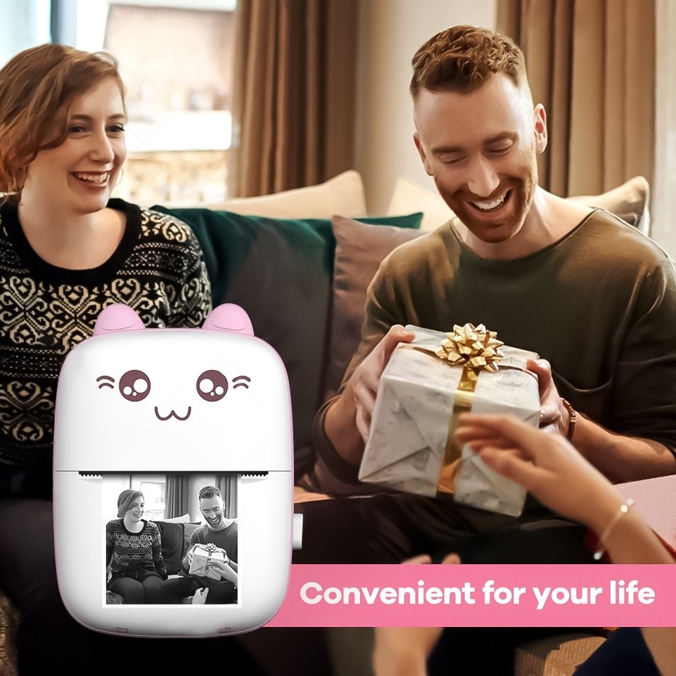 Portable Thermal Printer Mini Photo Receipt Sticker Label Printer Bluetooth Small Printer For