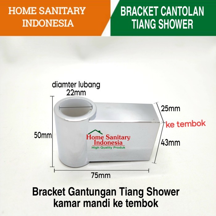 Gantungan/ Bracket/ Cantolan Tiang Shower Hanger Tiang Shower ke Tembok